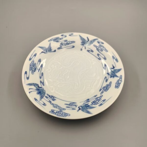 Hand painted contrasting color porcelain tea tray from Jingdezhen