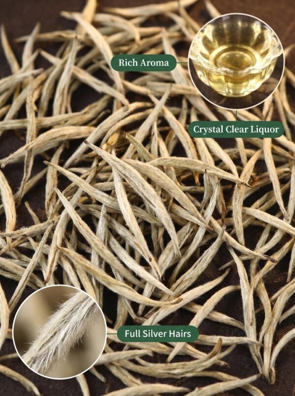 White Dragon Organic Silver Needle White Tea (Bai Hao Yin Zhen) – 50g | Handpicked Buds, Yunnan