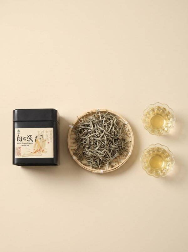 White Dragon Organic Silver Needle White Tea (Bai Hao Yin Zhen) – 50g | Handpicked Buds, Yunnan