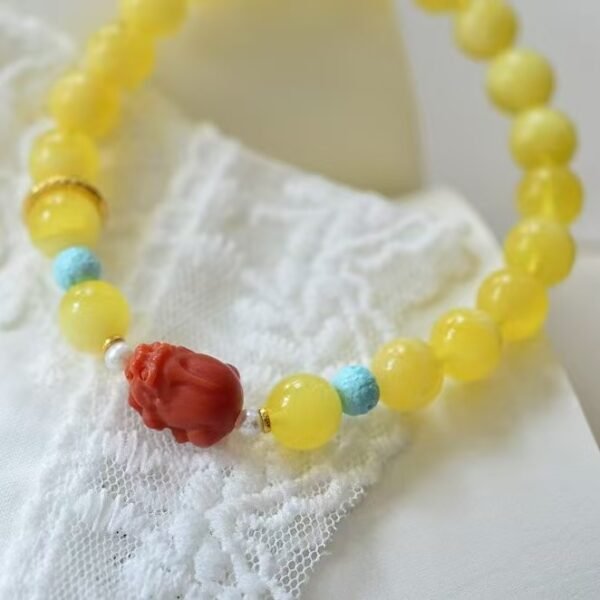 Customized bee wax bracelet 12mm